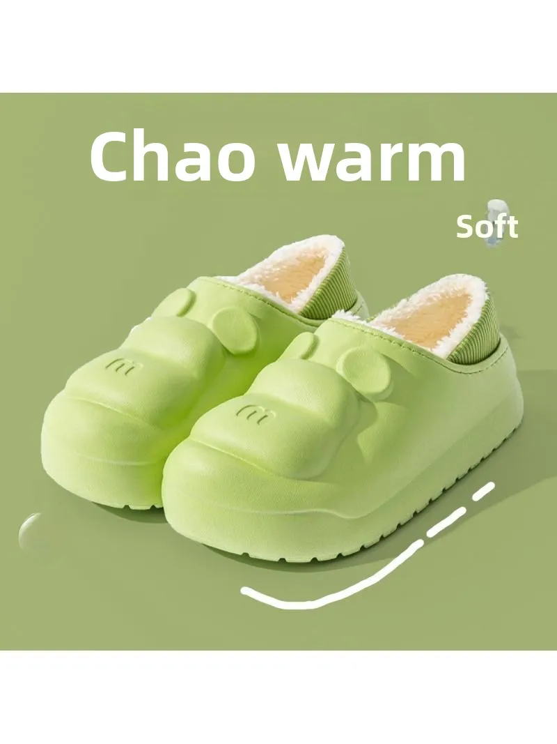 

Водонепроницаемые хлопковые тапочки для мужчин, зимние, для улицы и дома, с толстой подошвой, противоскользящие, универсальные, для мужчин