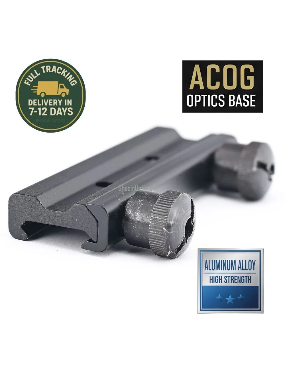 Shooin Optics Baza Montażowa Picatinny z Litego Aluminium do ACOG, Rozstaw Otworów 32mm — 2