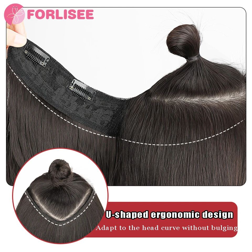 FORLISEE-Cabelo Sintético Longo Encaracolado para Mulheres, Peruca Colorida, Aumento de Volume, Padrão Fofo de Onda de Água, Paris Gradual Feliz