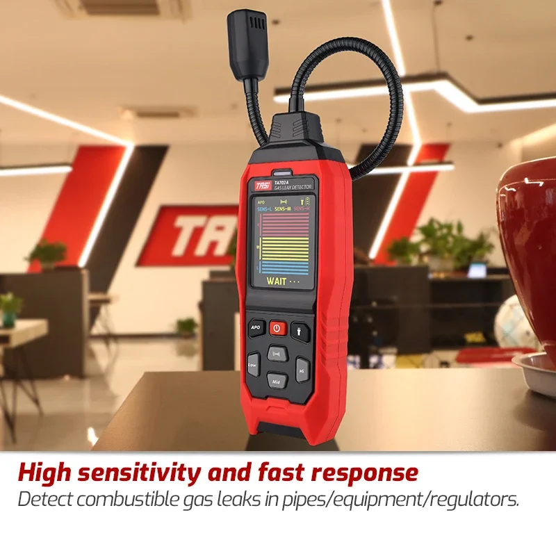 

TASI Gas Leak Detector Propane CO Hexane Methane Combustible Flammable Natural Tester Gas Analyzer 9999 PPM 20% LEL TA702B