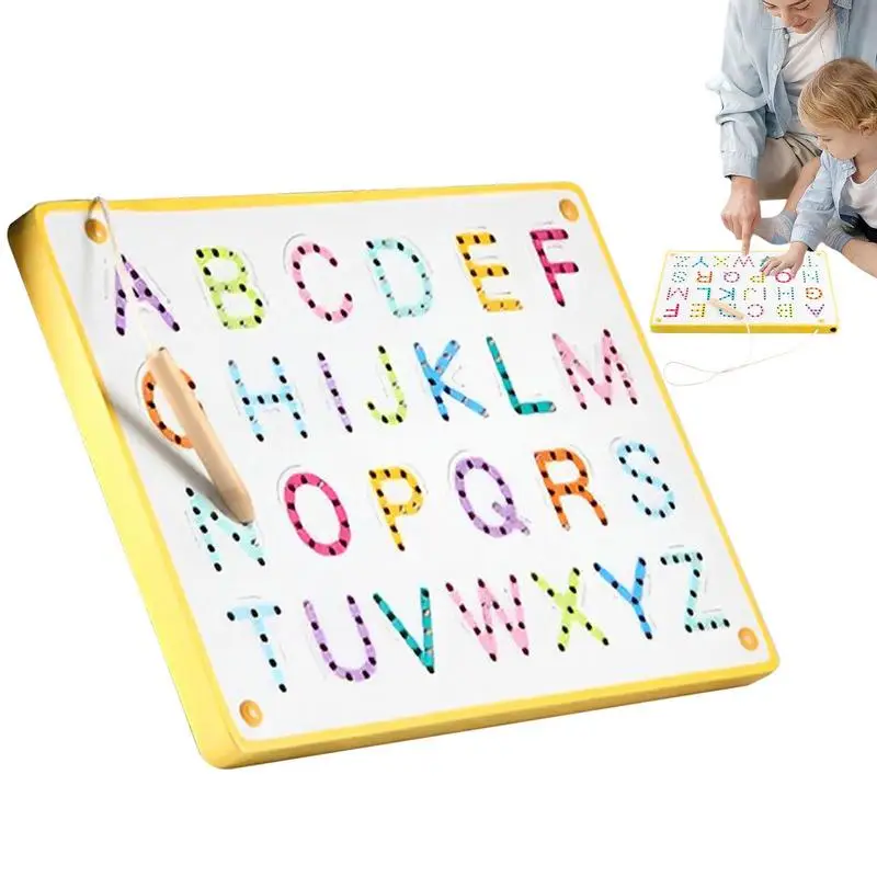 Magnetic Letter Tracing Board Double Sided Letters Tablet Drawing Board Portable Magnets Tablet Learning Writing Playboard