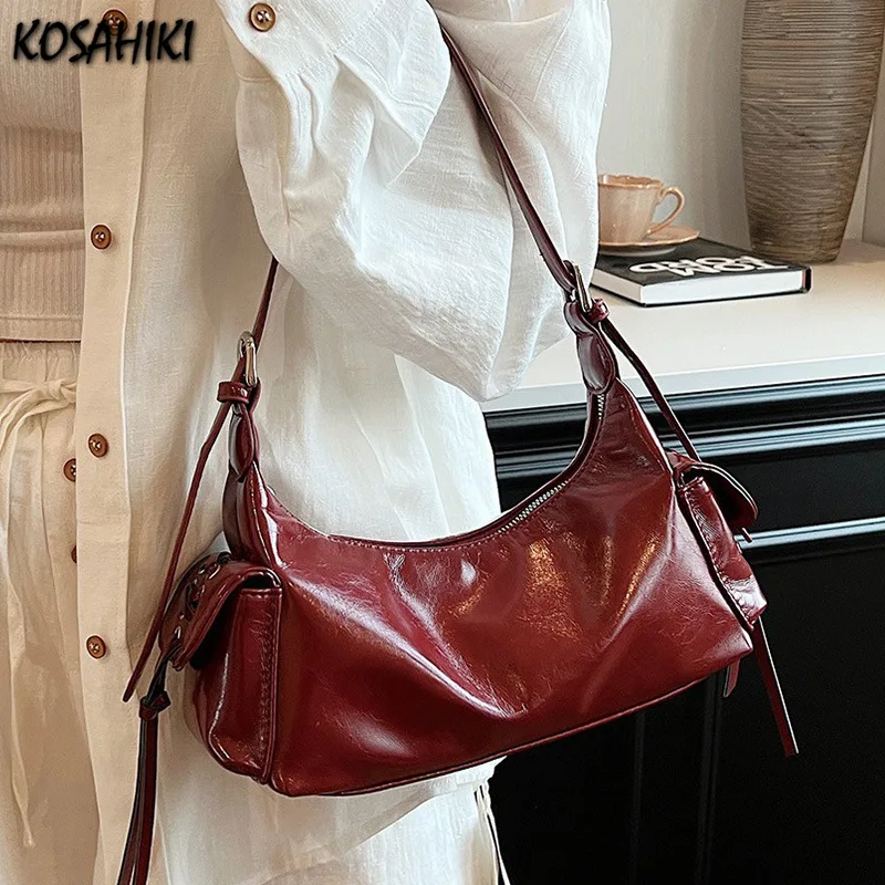 

Korean Trendy Y2k Aesthetic Ins Bandage Underarm Bag Punk Fashion Office Lady Handbags Casual Chic Women Shoulder Crossbody Bags