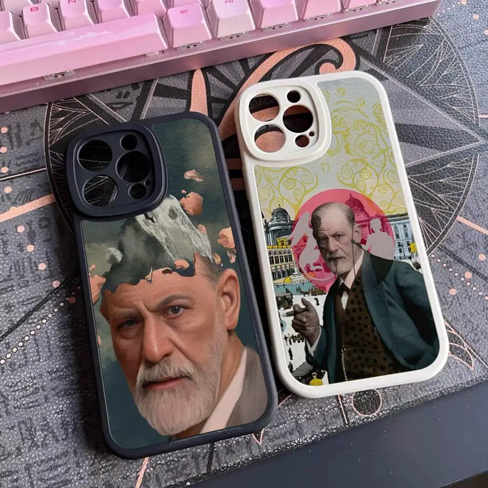 Sigmund psychoanalysis Freud Phone Case For Iphone 15 14 12 13 Pro Max 11 Mini X Xr Xs 7 8 Puls Lambskin Silicone Cover