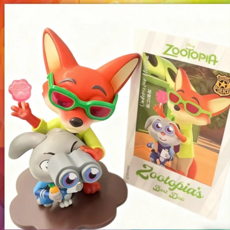 MINISO Disney Zootopia سلسلة تعاونية على شكل مدينة حيوانات صندوق أعمى تمثال لطيف هدية ألعاب قابلة للجمع