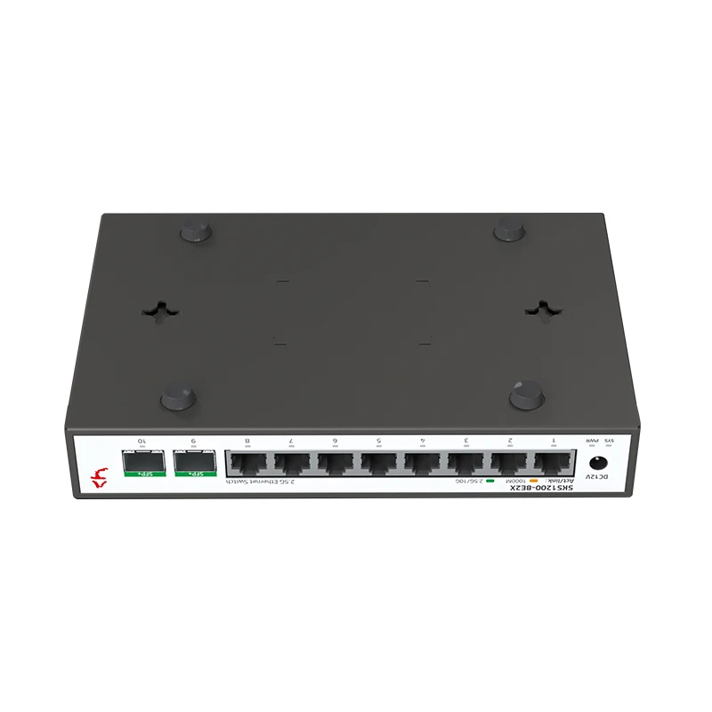 XikeStor 2.5G Unmanaged Switch 8 Ports 2.5G RJ45  2 Ports 10G SFP+ Ethernet Switch Plug & Play 10-Port Internet Splitter Fanless