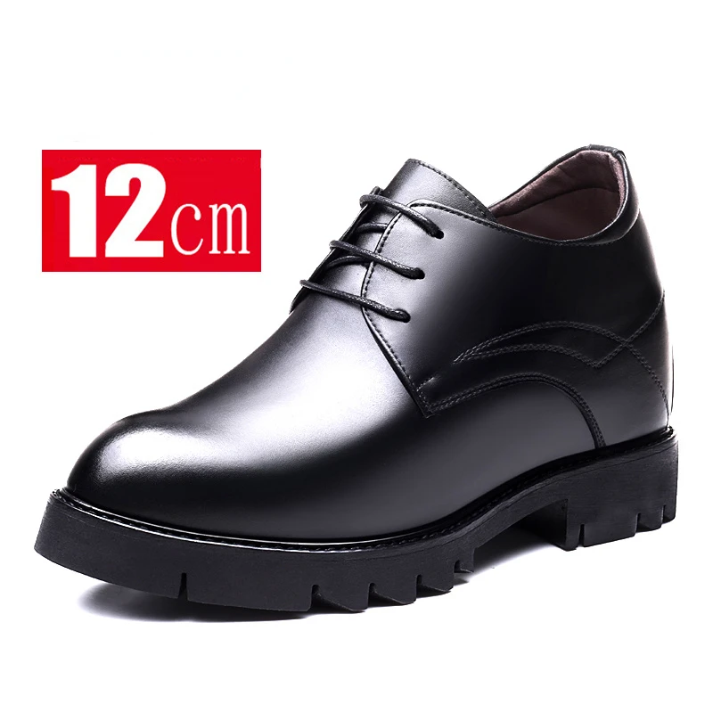 Internal Increase Men Shoes 12cm Elevator Business Formal Leather Shoes Inner Height Increasing Patent Leather Daily Men\'s Shoes