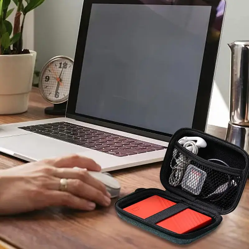 Kopfhörer tasche Eva Aufbewahrung tasche mit Clip kabel gebundener Kopfhörer hülle Halter Schutzhülle Reisetasche wasserdicht für alle 2,5 Zoll