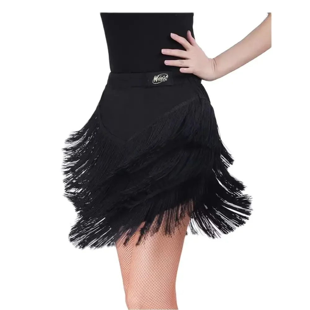 2023 New Adult Latin Dance Skirt Women's Four Seasons Wearable Dance Skirt Fringe Latin Dance Practice Performance Clothing