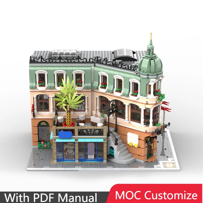 

4220 Parts Creative Building Blocks Luxury Hotel Expansion Model DIY Assembly Toys Set Christmas Birthday Gift For Boys Girls