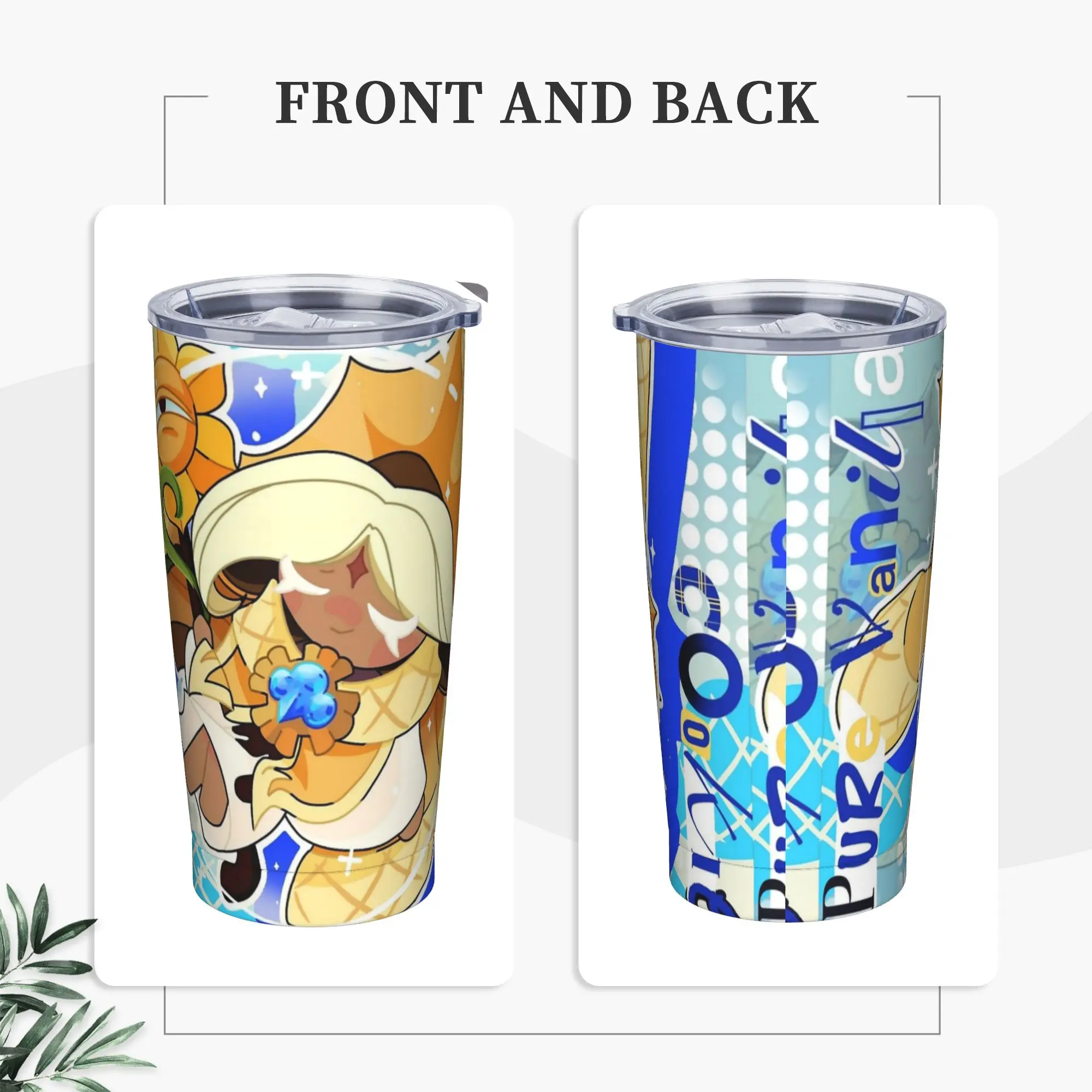 pures vanillas Insulated Tumbler with Straws Lid Cookies Runs Kingdoms Vacuum Coffee Mugs Office Home Car Bottle Cup, 20oz
