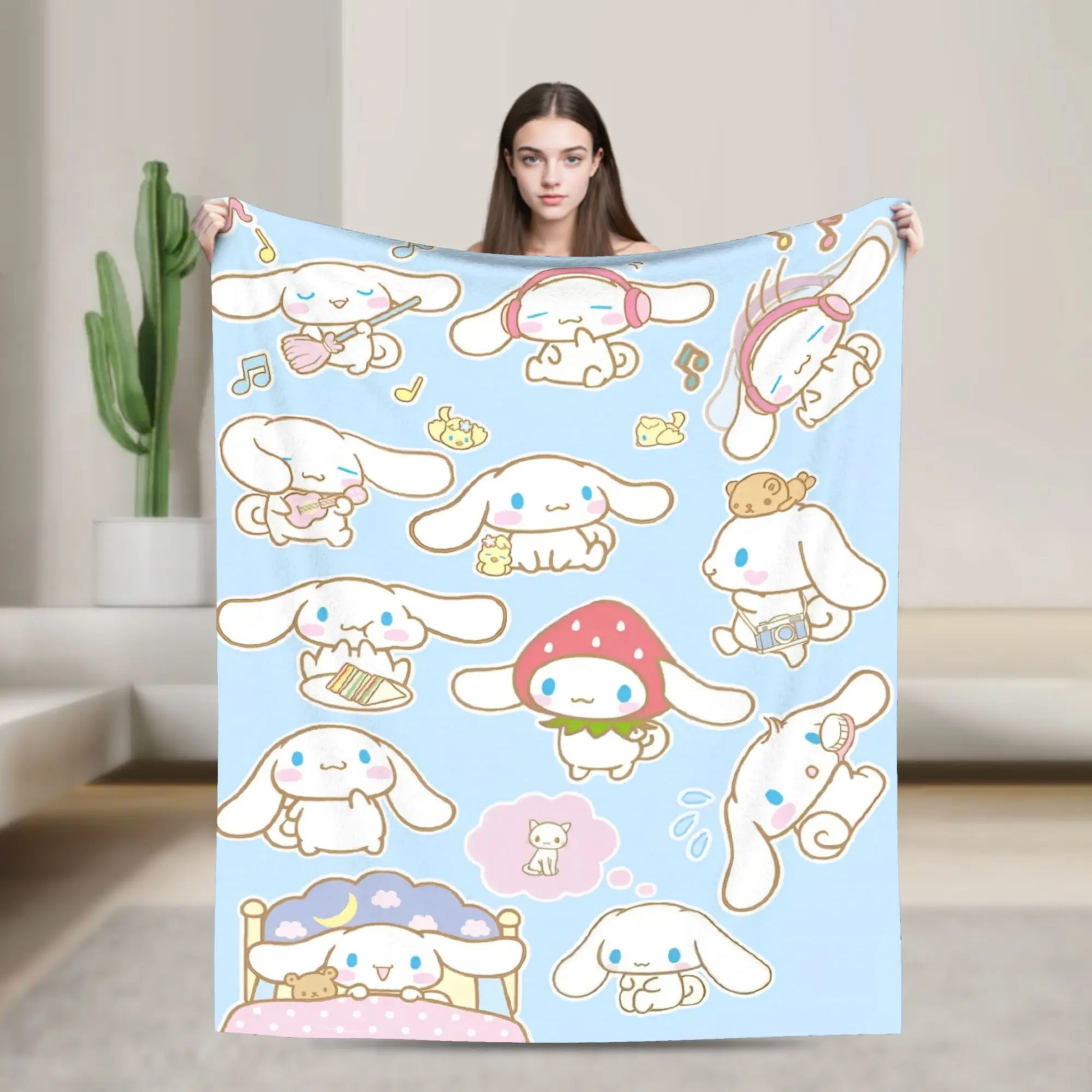 

Милые флисовые одеяла с героями мультфильмов Kawaii Cinnamoroll, модное одеяло для дома, одеяло 200x150 см