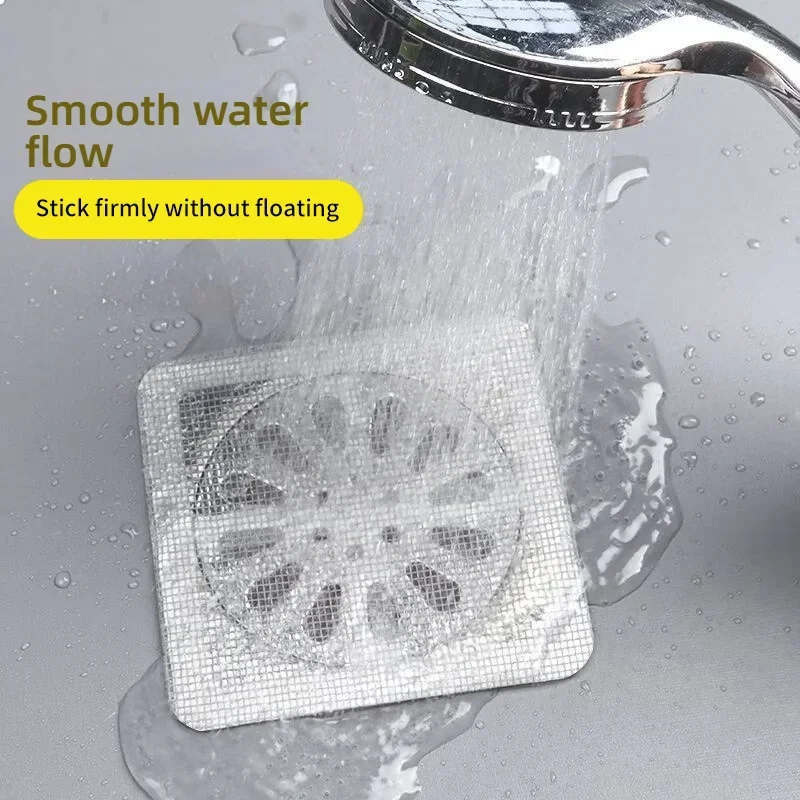 Disposable Hair Drain Stickers,Shower Floor Drain Sticker,Mesh Cover Sewer Filter Screen for Bathroom,Laundry,Sink,Tub,Kitchen