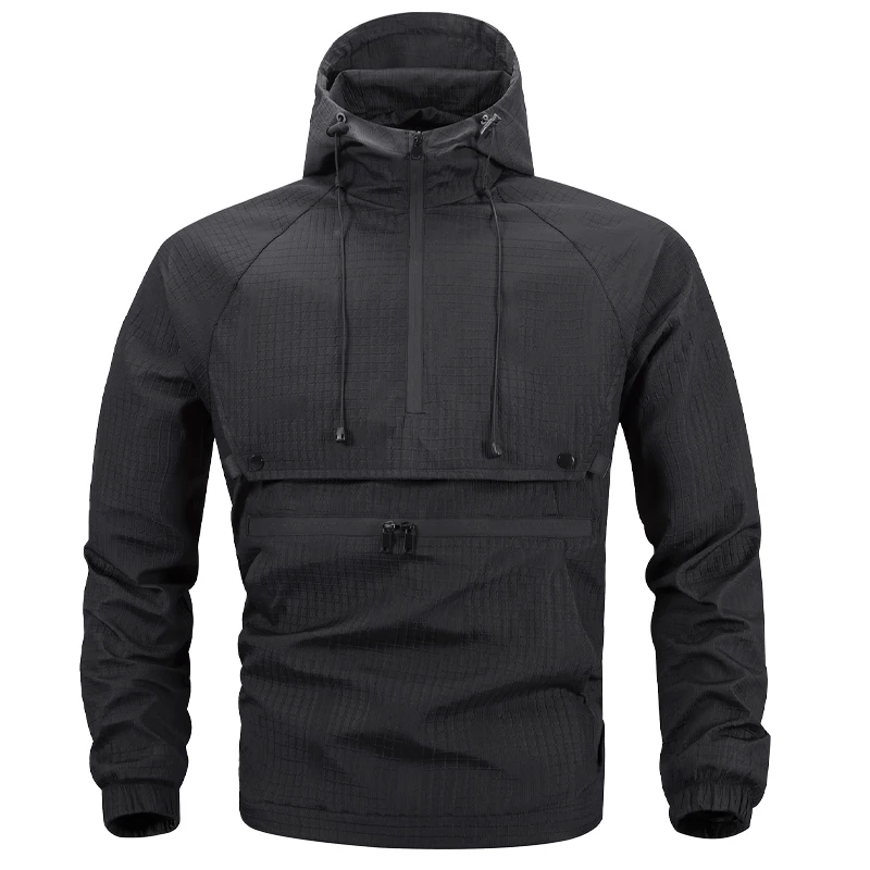 

Men's Hoodie Spring and Autumn Sports Outdoor Half Neck Hoodie Windproof and Breathable Mountaineering and Fishing Jacket