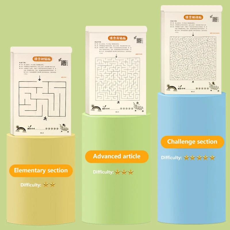 1PC Find Differences Concentration Training Intelligence Brain-moving Maze Game Book Educational Toys Gifts Children Maze Book