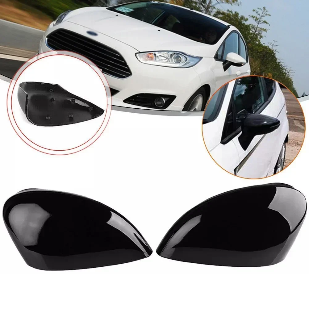 

2pcs New Sale Black OEM 8A61-17K747-CA BE8Z-17D743-CA Rear Wing Mirror Cover Cap For Ford For Fiesta MK7 2008-2017 L + R