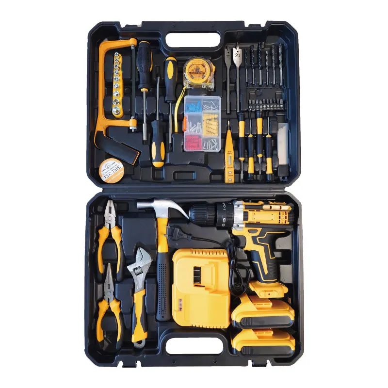 

118 pieces cordless drill set and electric variable speed hand drill set for repairing a homemade house at home