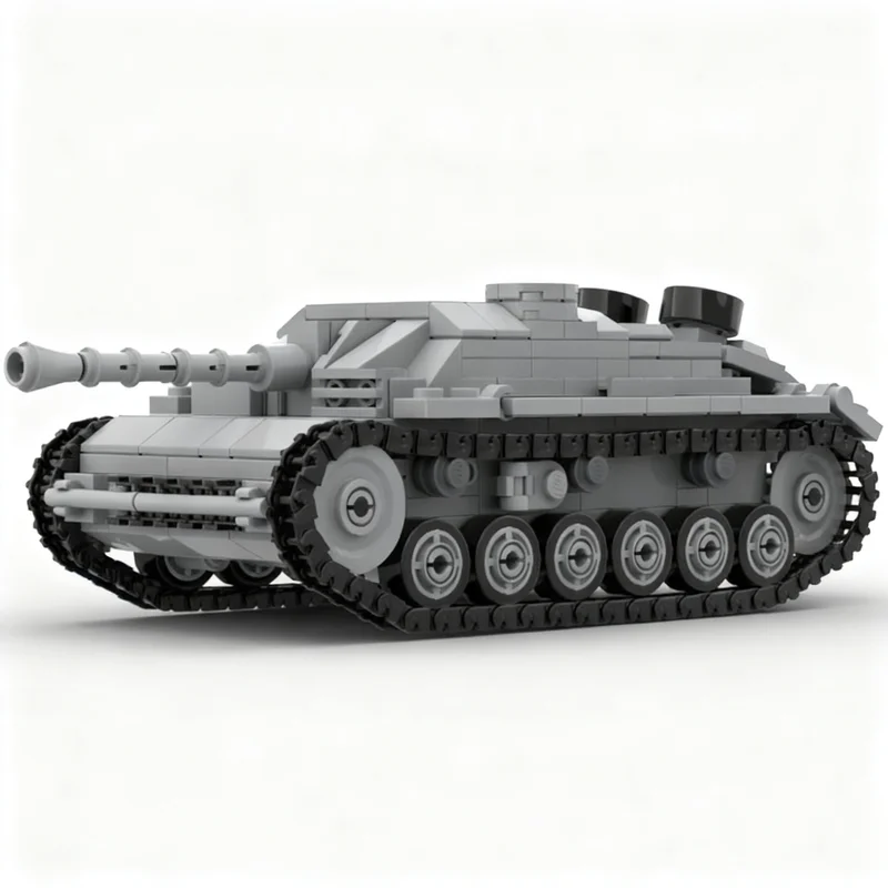 428pcs MOC BrickLink Designer Program Stug III Model Building Blocks Toy Construction Christmas Gift Assemble Art Collection