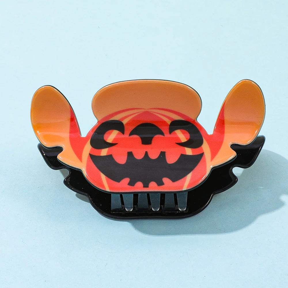 Pinza para el pelo de calabaza fantasma de Halloween de Disney Stitch, adecuada para Halloween, ocasiones informales y formales. Temporó un look festivo.