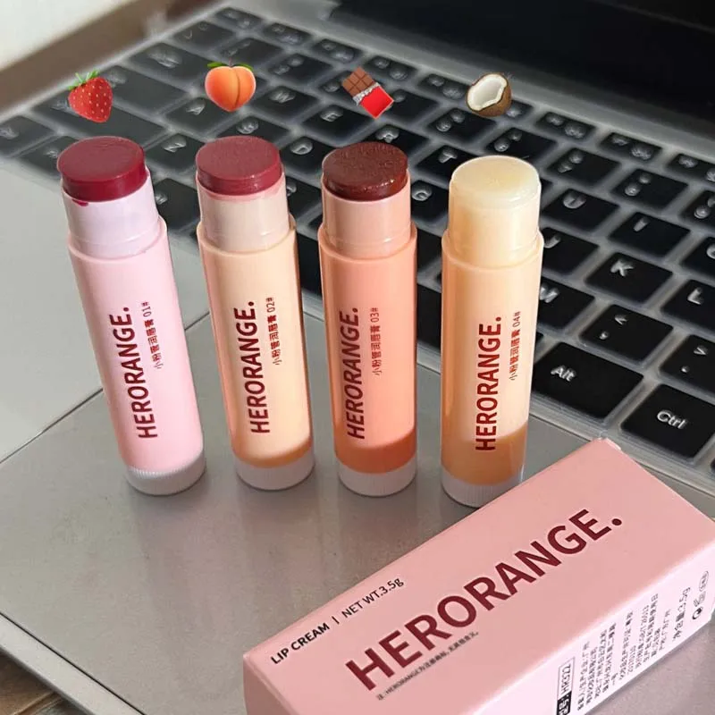 Colored Moisturizing Lip Balm Set Makeup Jelly Almond Coffee Lip Tint Nude Rose Black Tea Lipstick Primer Colorless Lip Care