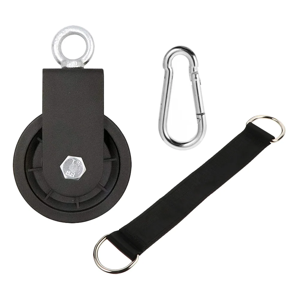 

Aluminum Alloy Fitness Pulley Suspension Belt Nylon Strap Cable Machine Attachment Lifting Pulley Gym