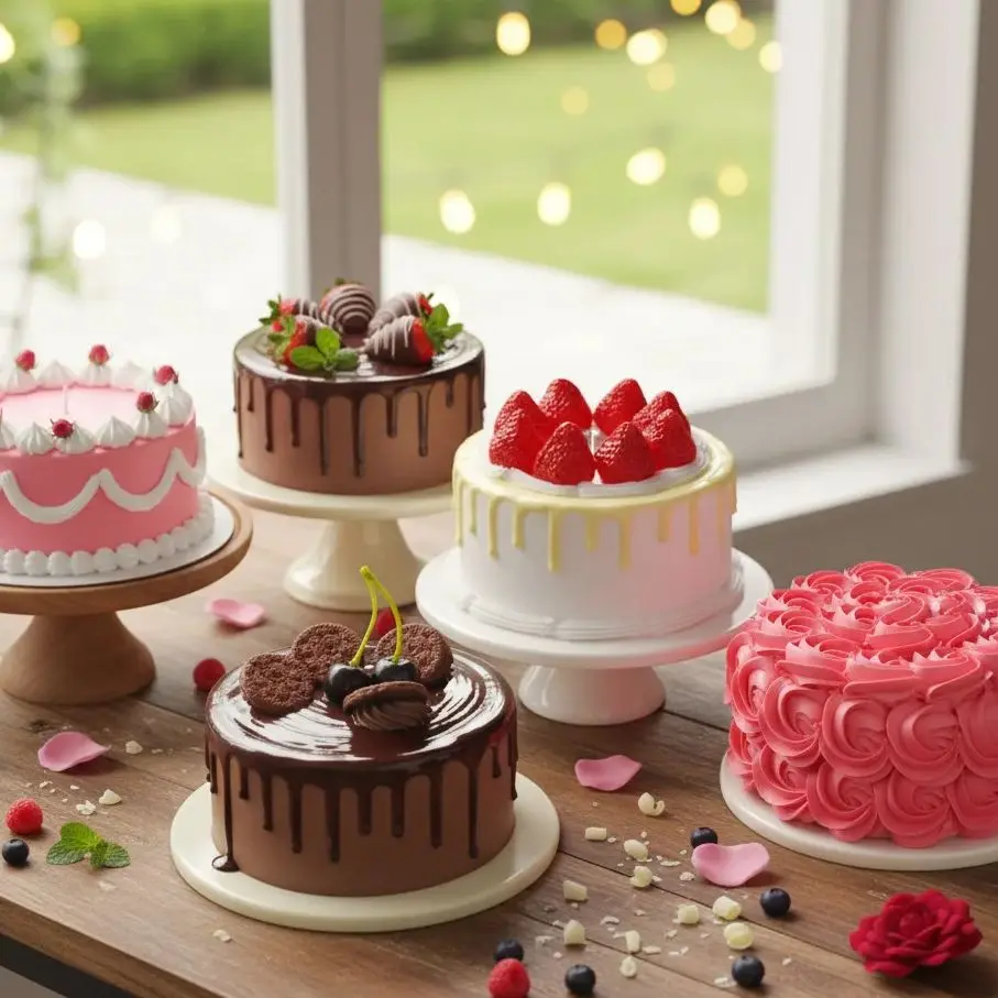 

6 Inch Fake Cake Decor,Realistic Non-Edible PU Cake for Party, Photography, Home Decoration，gift for her