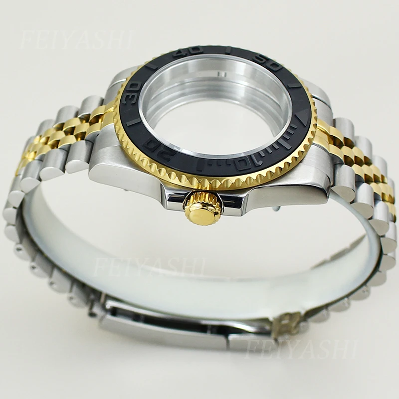 40mm NH35 Watch Case 5-link strap 120clicks Bezel For Seiko nh34 nh35 nh36 nh38 Miyota 8215 ETA 2824 Movement 28.5mm Dial Yacht