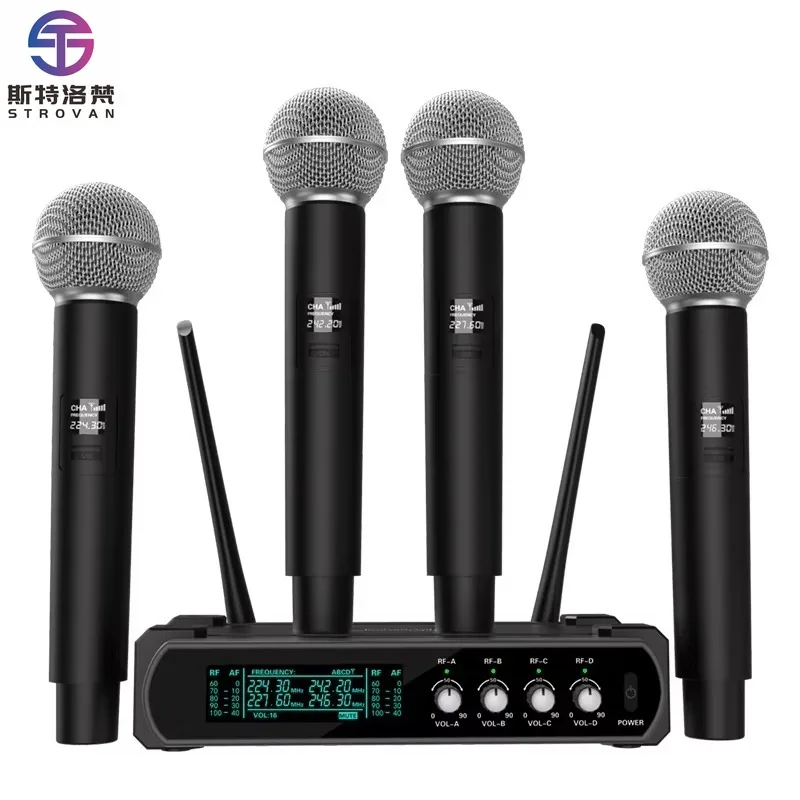 

K48 Professional One Drag 4 Handheld Wireless Microphone Lightweight and Portable for Karaoke