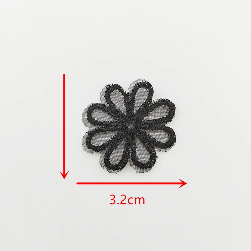 Exquisite Embroidered Mesh Flower Appliques, DIY Headwear, Hair Clips, Decor Clothes Patches, Accessories, 3.2cm, 50Pcs