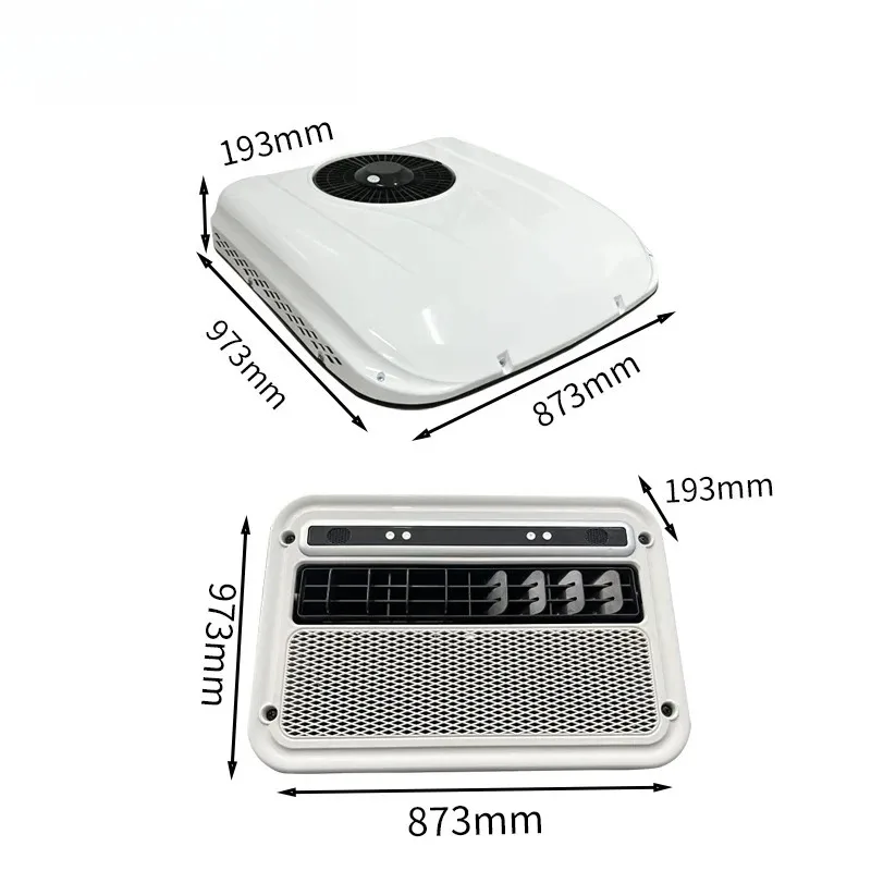 Climatiseur de toit 12 volts monté sur le toit, climatiseur de stationnement électrique Dc 12v 24v pour voiture, Van, camion, Bus, caravane