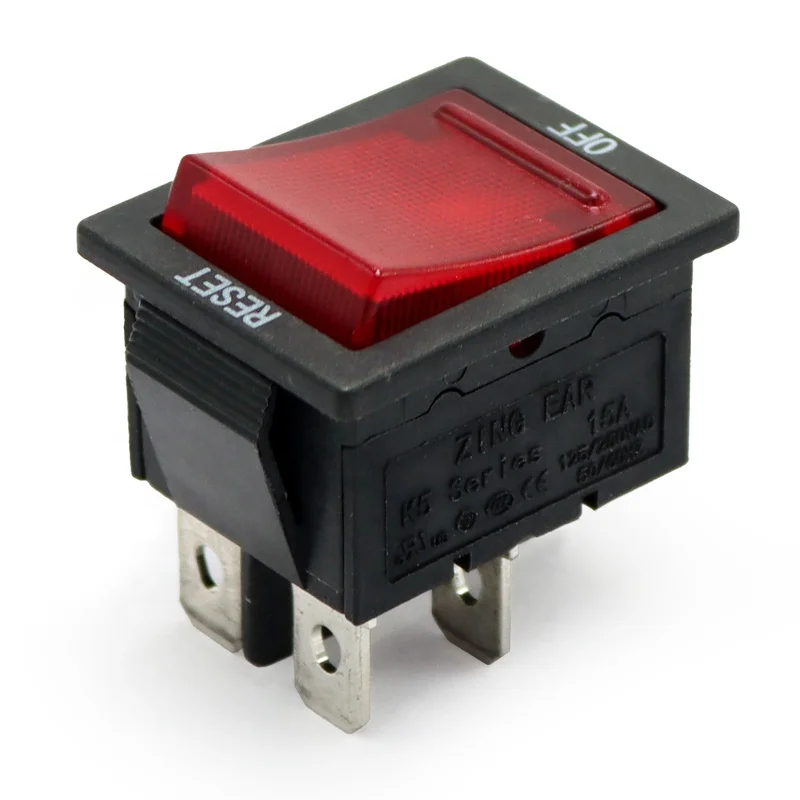 Proximity Mini DPDT 10A 15A Thermal Overload Protector Switch Reset Rocker Switch Circuit Breaker