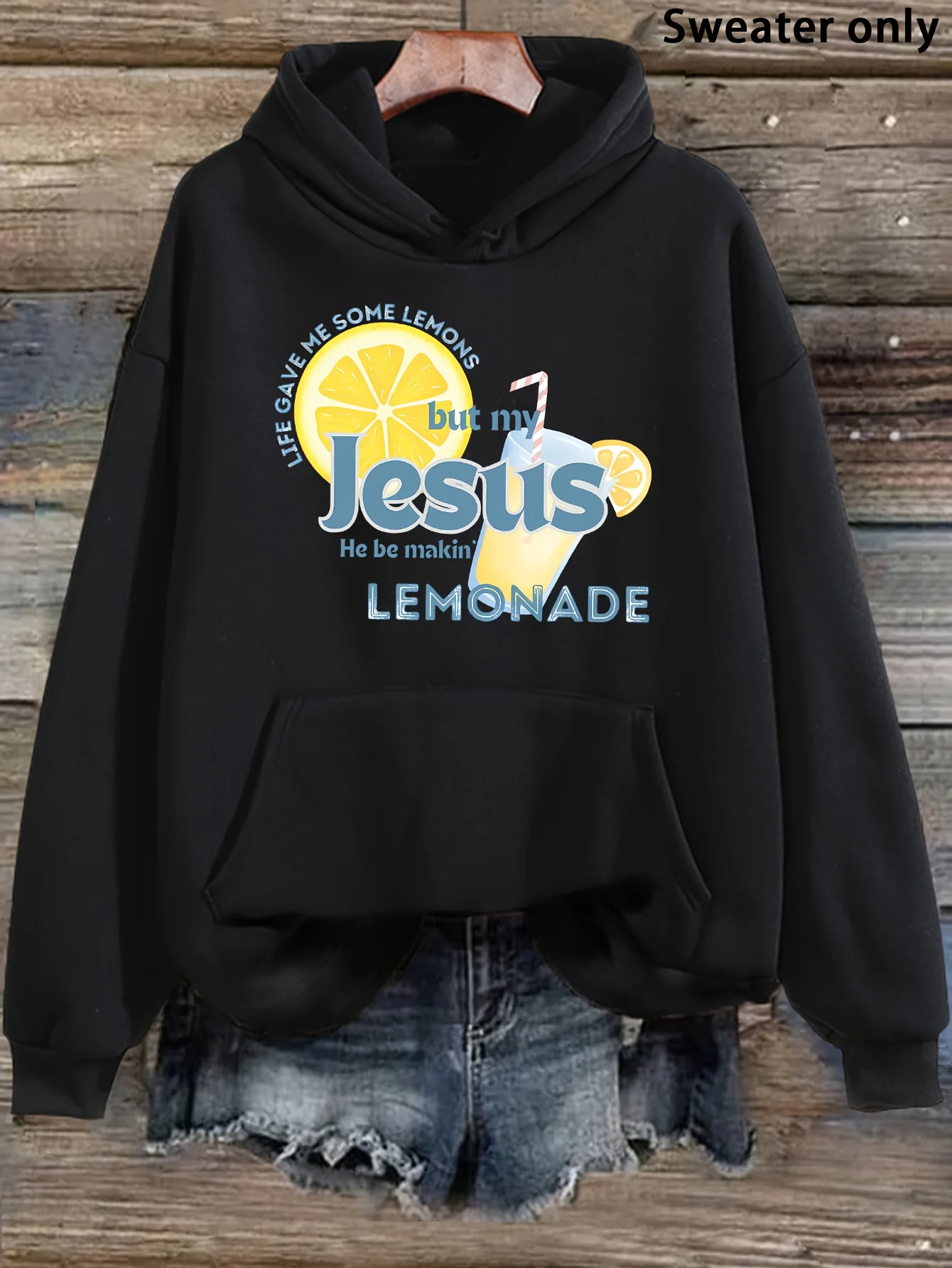 

Women's hooded sweater - Funny religious dress with the slogan "But my Jesus is lemonade" - Blaesign, q