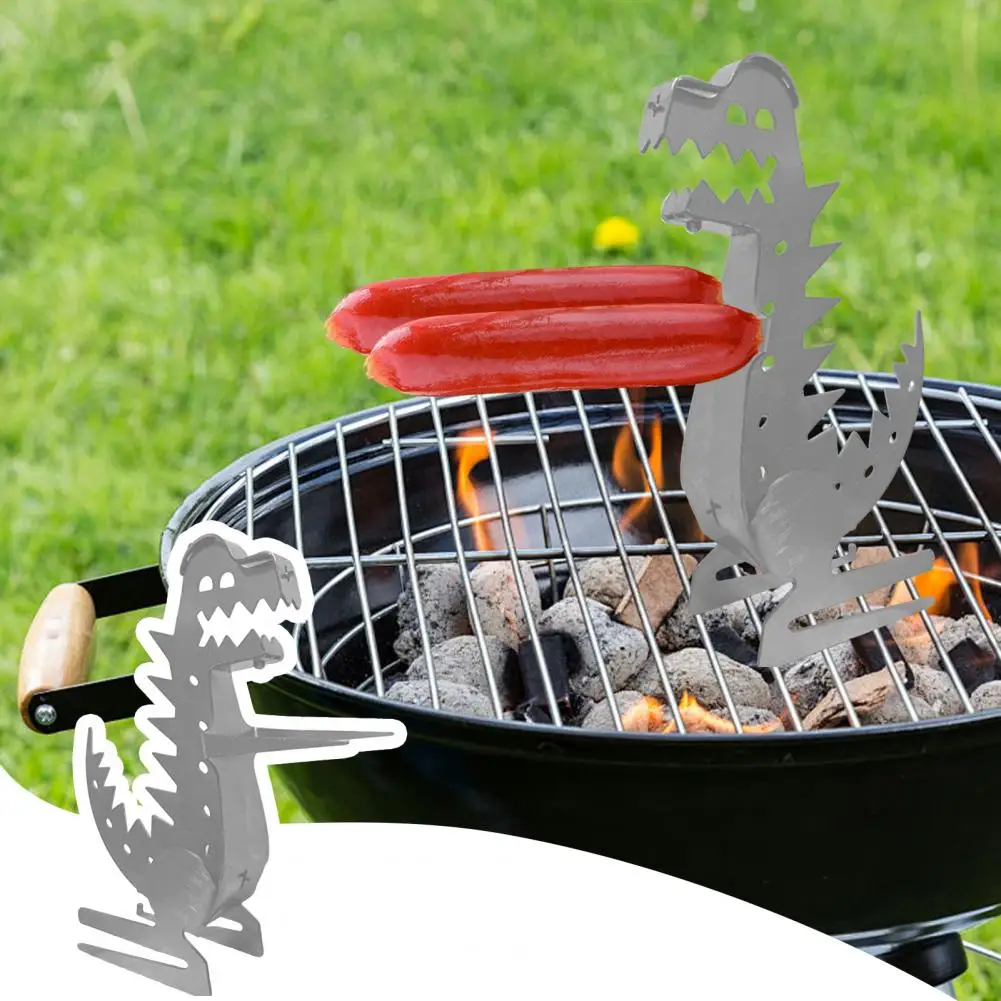 

Dinosaur Hot Dog Rack Funny Dinosaur Shape Grill Sausage Rack BBQ Cooking Tools For Outdoor Picnic Camping Parties Travel Tools