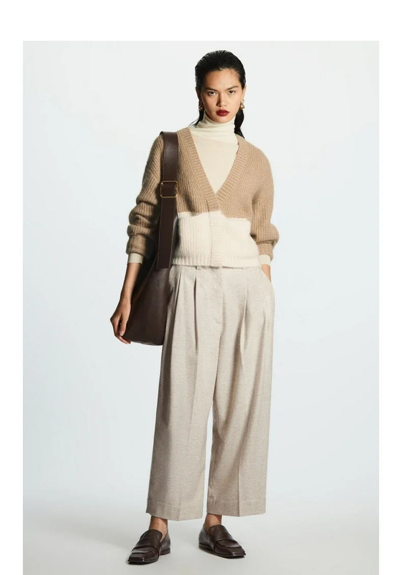 XIMIAN APPAREL 2026 YAZHIMEI spring new style of Women's casual standard pattern patterned jacquard wool blend cardigan