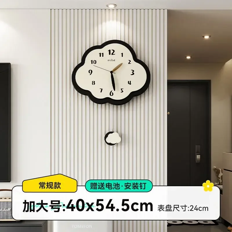 ساعة حائط إبداعية على مدار الساعة السحابة 2024 منزل المشاهير على الإنترنت الجديد معلق على الحائط مطعم حديث ساعة بسيطة صامتة