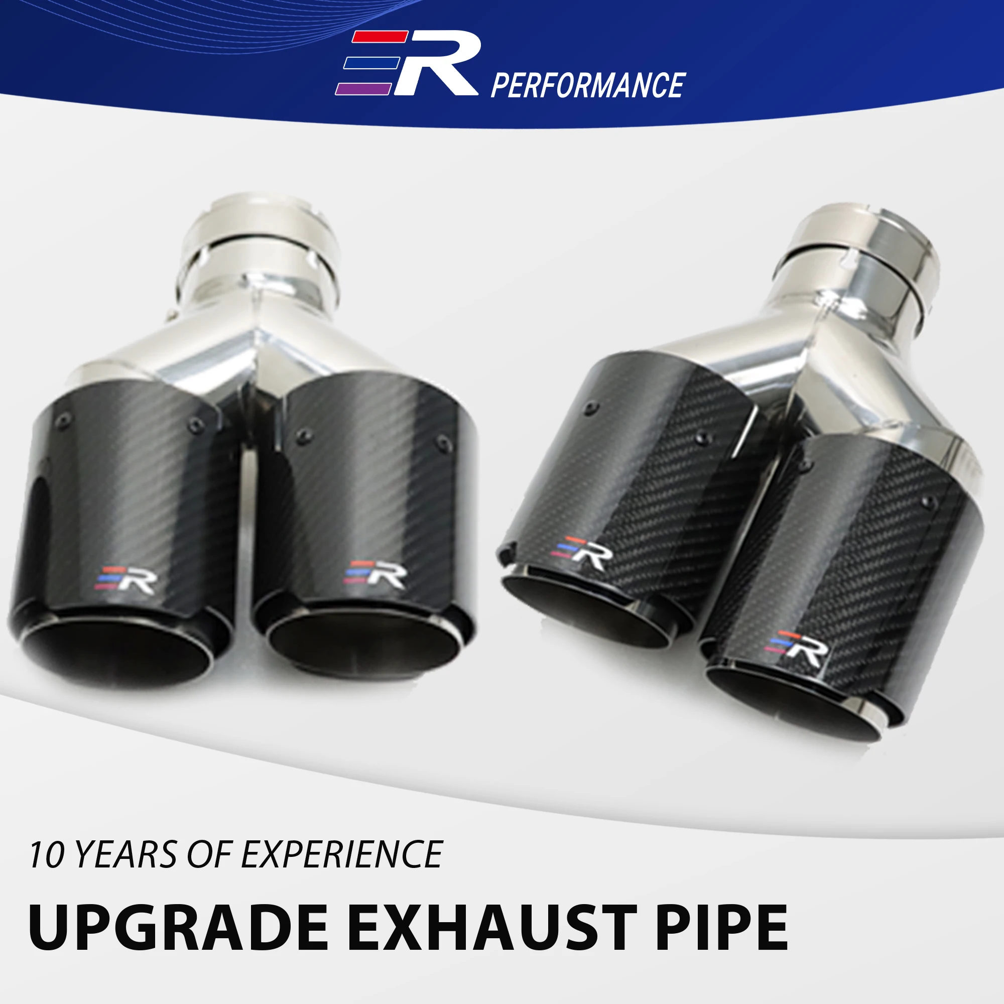 

1PCS Universal Glossy Carbon Fiber Out 89mm Upgrade Stainless Steel Auto Exhaust Tips Car Accessories Exhaust Racing Dual tips