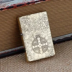 ZORRO Original ZC9 Ultra-thin Kerosene Lighter High-value Carved Constantine Creative Windproof Retro Lighter With box