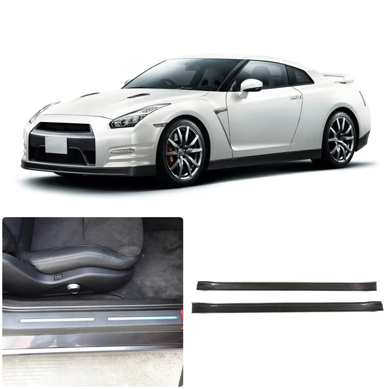 

For Nissan GTR R35 2008-2016 built-in sill strips Car welcome pedals Door side strip decoration Real carbon fiber 2pcs