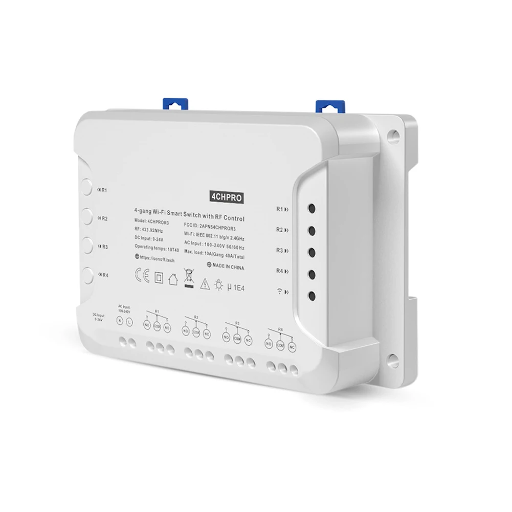 1pc 4CH PRO R3 4-Gang Switch Intelligent 433Hz RF Remote Control Voice Remote Control 8 Single/repeat/countdown Timers