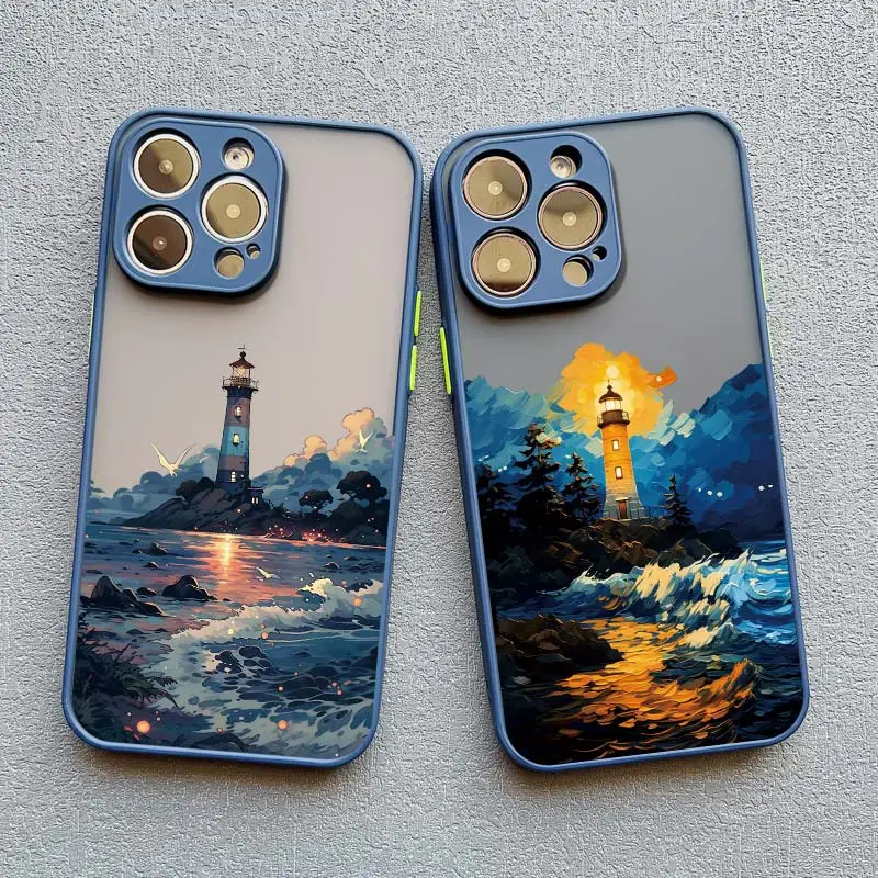 Чехол для телефона с абстрактным изображением маяков для iPhone 16 11 12 13 14 15 Pro Max Mini XS XR X 7 8 14 15 Plus SE 2020, противоударный чехол-накладка