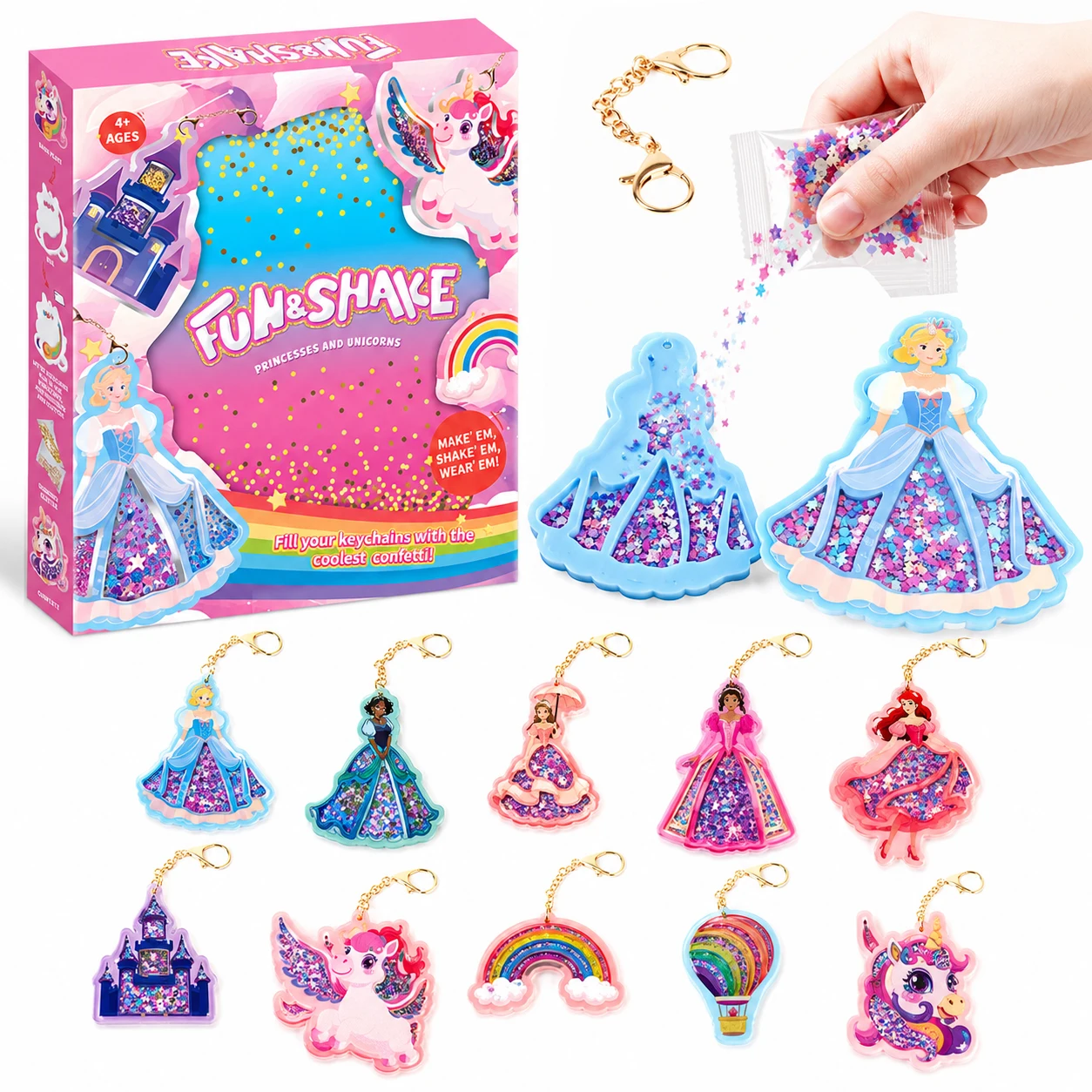 Glitter Unicorn Keychain Craft Kit — product detail 1