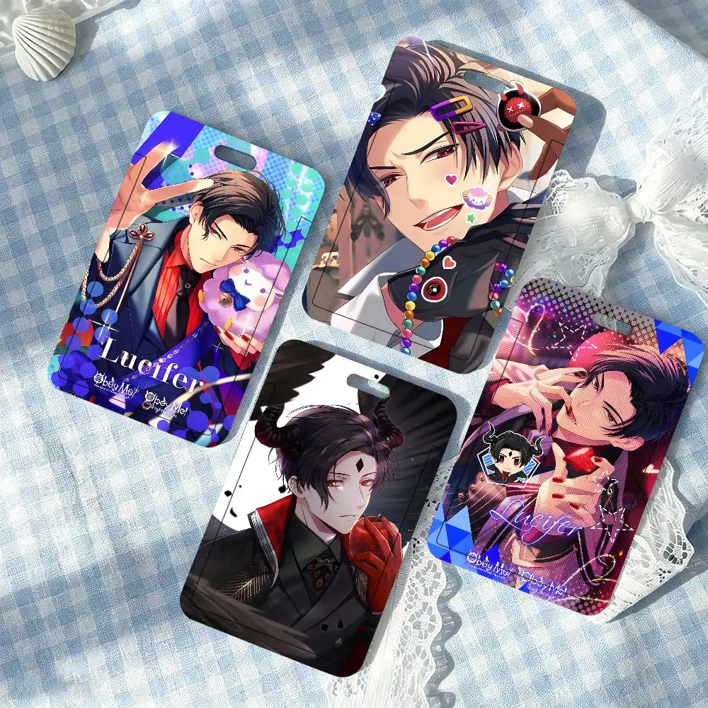 Anime Obey Me Lucifer Lanyard Card Holders Student ID Card Holders Neckband Card Holders Access Control Accessories Gifts