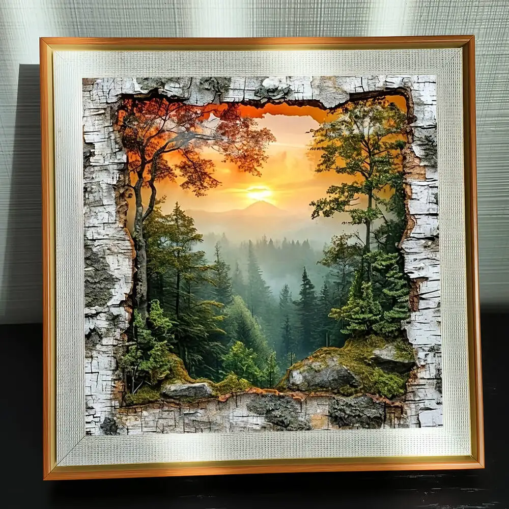 EverShine 5D Diamond Painting Tree Forest DIY Embroidery Lan