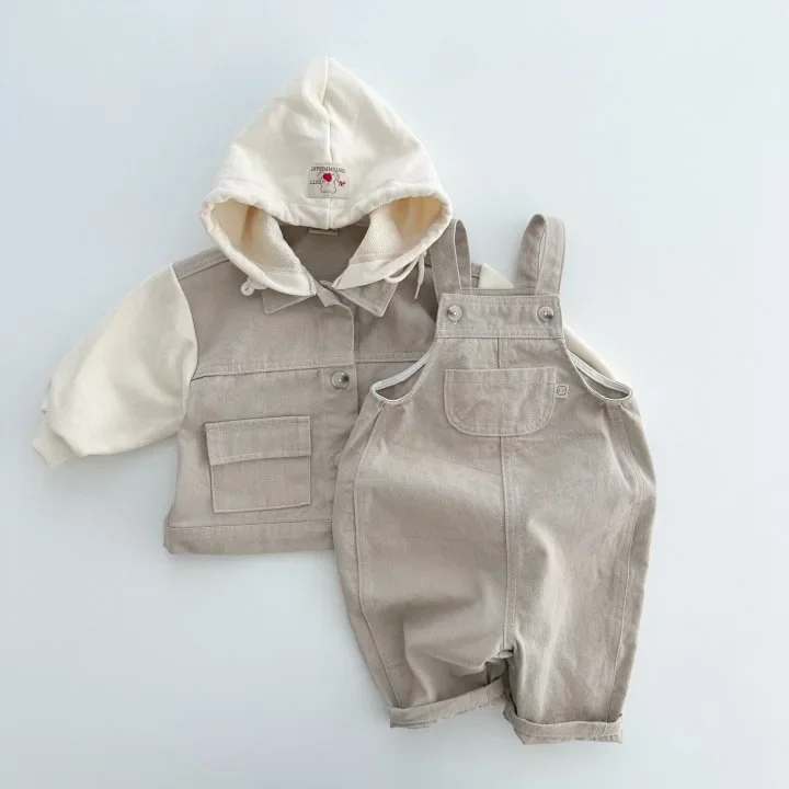 2025 Autumn New Baby Hooded Coat Children Casual Denim Coat Fashion Boys Hoodie Infant Girls Striped Outerwear Kids Clothes