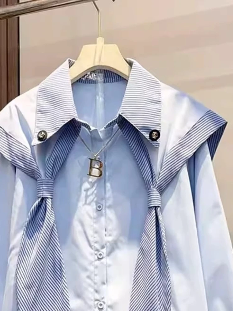 Plus Size Shirt Women's 2026 New Fashion Ins Large Shawl Collar Loose Top Spring Autumn Casual Y2k Candy Color Blouse Explosions