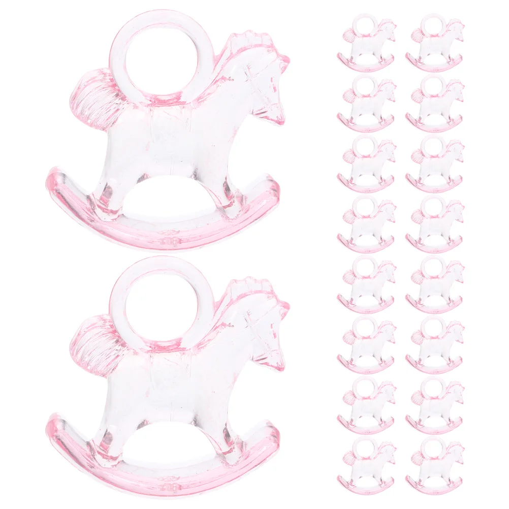 

24pcs Acrylic Rocking Horse Decorations Shower Favors Party Table Scatter Cupcake Toppers Cowboy Theme Centerpiece For