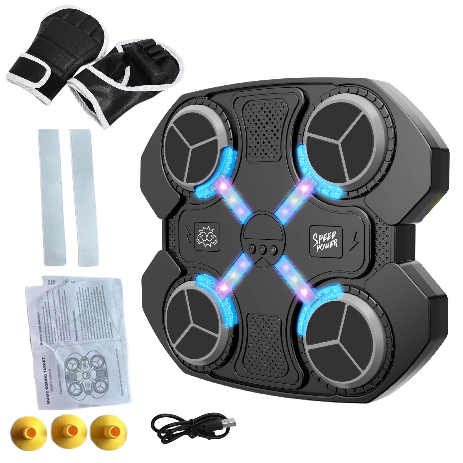 Interactive Boxing Trainer With Music Boxing Machine with Boxing Gloves Electronic Kickboxing Target For 9 Modes And 9 Speeds