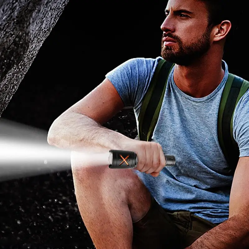 

Bright Flashlight Digital Torch For Camping Waterproof Powerful Digital Display Flashlight With 3 Modes For Camping Home
