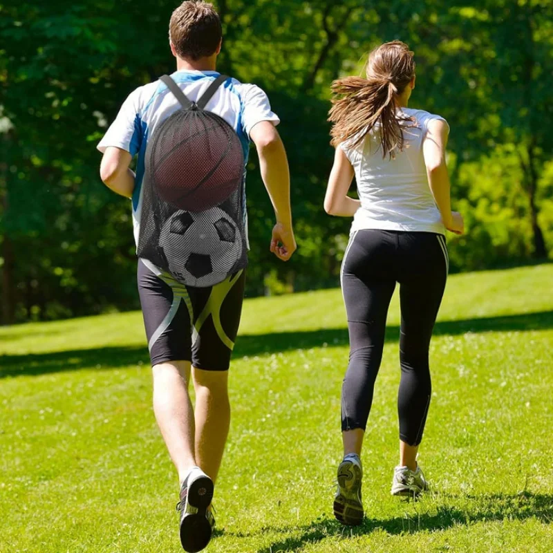 الرباط شبكة حقيبة الظهر المحمولة كرة القدم كرة السلة أكياس التخزين الرياضة السفر لعبة المشي لمسافات طويلة أكياس سوبر ماركت التسوق الجيب #4