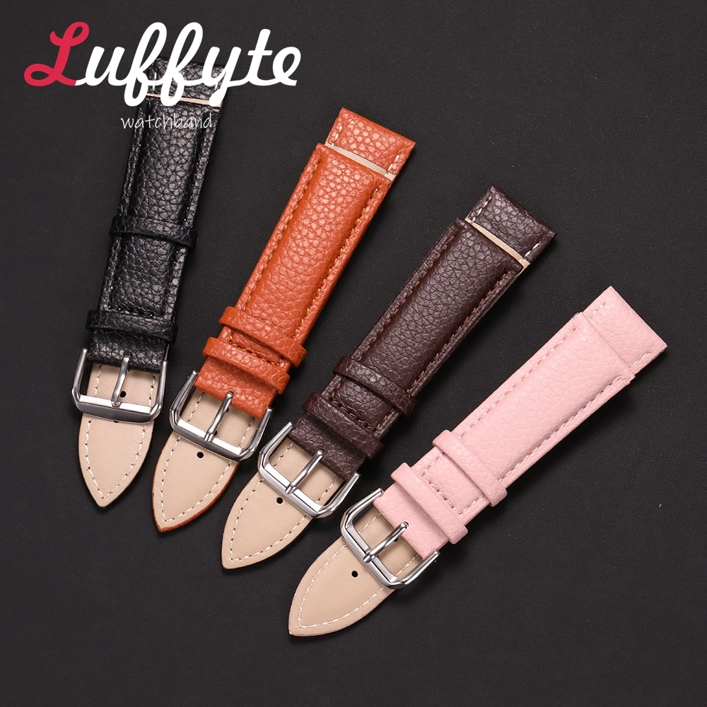 

Кожаный ремешок для часов с узором личи 12 мм, 14 мм, 16 мм, 18 мм, 20 мм, 22 мм, сменный браслет с пряжкой, спортивный ремешок на запястье