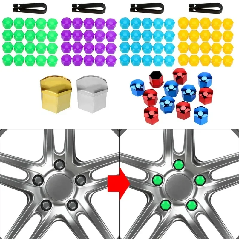 Capuchons d\'écrou de roue de voiture antirouille, couvercles de protection, couvercle de vis de moyeu automatique, décoration extérieure de 2,2,